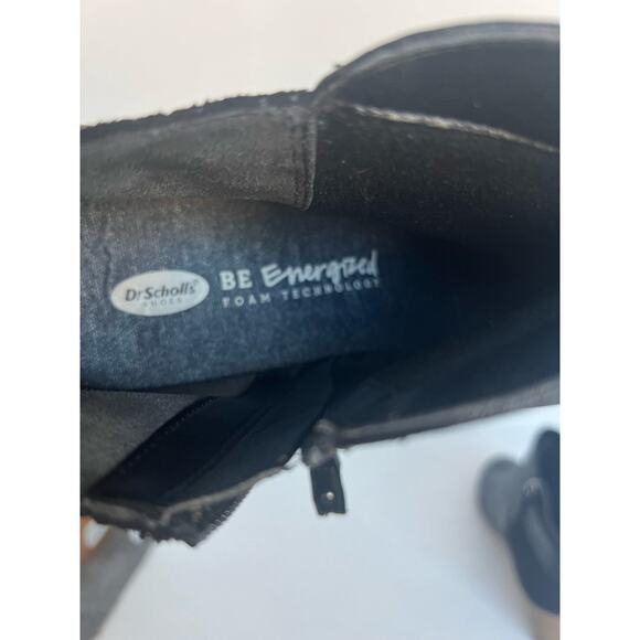 Dr. Scholl's Karlie Black Vegan Memory Foam Wedge Heel Ankle Zip Up Booties 9M - Picture 9 of 10